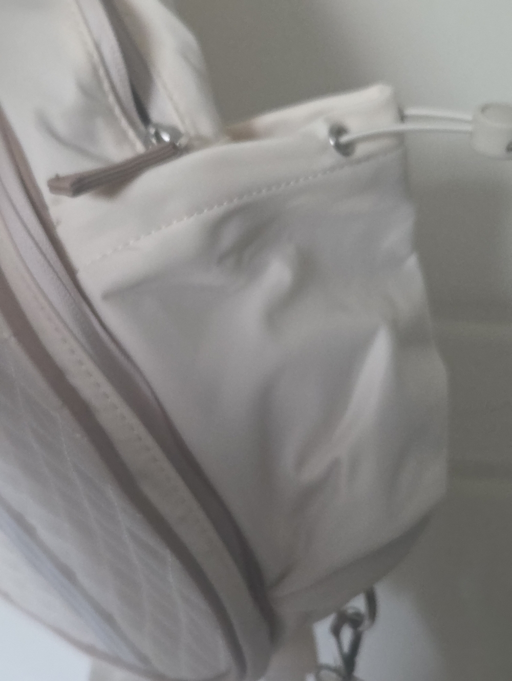 Quilted Cream Tennis Racket Backpack - Picture 6 of 12